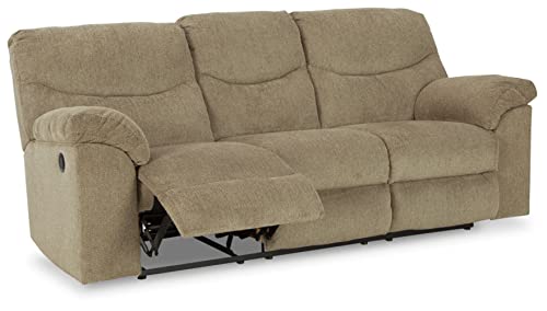 Signature Design by Ashley Alphons Transitional Tufted Reclining Sofa, Light Brown