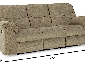 Signature Design by Ashley Alphons Transitional Tufted Reclining Sofa, Light Brown