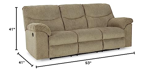 Signature Design by Ashley Alphons Transitional Tufted Reclining Sofa, Light Brown