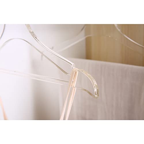 YBM Home Quality Acrylic Clear Coat Hangers Made of Clear Acrylic for a Luxurious Look and Feel for Wardrobe Closet, Clothes Hangers Organizes Closet, with Bar, Gold w/Flat Hook, 4119-6