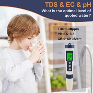 Chaoos Digital Salinity Tester, 5 in 1 TDS/PH/EC/Temp&Salinity Tester Waterproof LCD Saltwater Meter with ATC Large Range 0-200ppt for Seawater, Aquariums, Marine Monitoring, and Koi Fish Pond