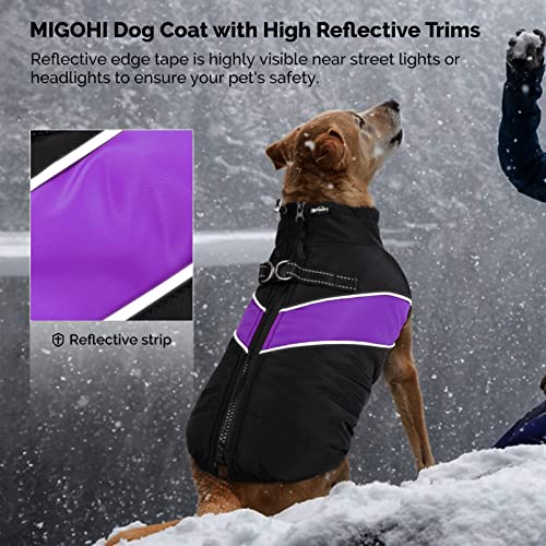 MIGOHI Warm Dog Jacket, Turtleneck Winter Dog Coat for Cold Weather, Windproof Dog Padded Vest with Fleece Lined for Outdoor, Zip Up Snowproof Dog Sweater Apparel for Small Medium Large Dogs