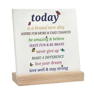 urbcent inspirational desk decoration for women encouragement gifts for women friends motivational signs desk decorative 6"x6" plaque positive cheer up birthday gifts for women