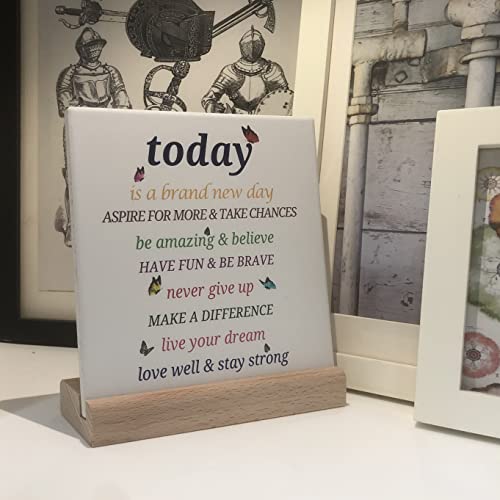 Urbcent Inspirational Desk Decoration for Women Encouragement Gifts for Women Friends Motivational Signs Desk Decorative 6"x6" Plaque Positive Cheer Up Birthday Gifts for Women