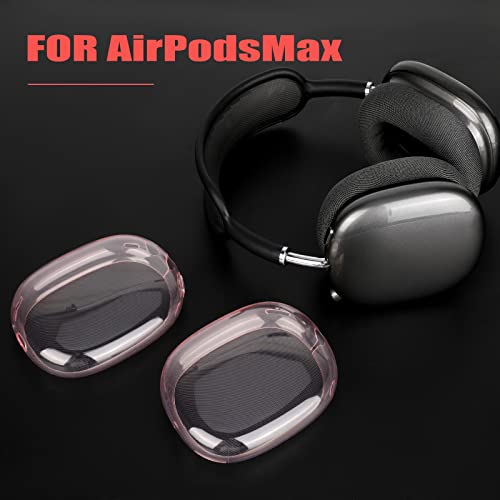 OOTSR Clear Case Cover for AirPods Max, Soft TPU Clear Anti-Scratch Protective Cover for AirPod Max,Transparent Accessories Skin Protector for Airpods Max Headphones（Pink）