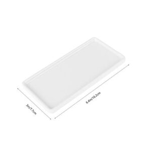 DOITOOL Ceramic Vanity Tray Small , 2 Pcs White Bathroom Tray Bathroom Storage Trays, Bathtub Tray Rectangular Cosmetics Holder for Tissues, Candles, Towel, Soap, Jewelry, Perfume (White)