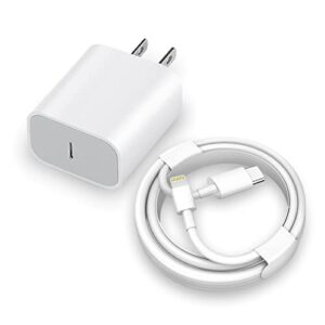 iphone14 13 12 11 fast charger[ mfi certified] 20w pd usb c wall charger block with extra long 6tf type c to lightning cable compatible with iphone 14/14 pro max/13/13pro max/12/11pro