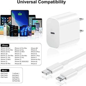 iPhone14 13 12 11 Fast Charger[ MFi Certified] 20W PD USB C Wall Charger Block with Extra Long 6TF Type C to Lightning Cable Compatible with iPhone 14/14 Pro Max/13/13Pro Max/12/11Pro