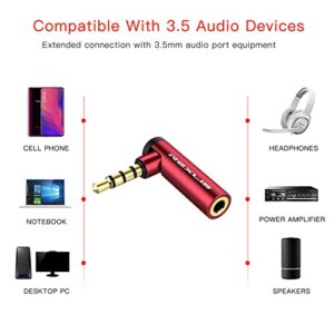 Bysimilai Alizone 90 Degree 3.5mm Male to Female Audio Adapter OMTP to CTIA Earphone Audio Converter Right Angle Adapter Headphone Adapter Connector Female to Male AUX Adapter- 1 Pcs