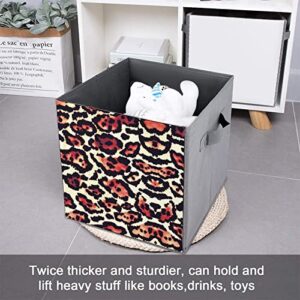 Cute Animal Print Storage Bin Foldable Cube Closet Organizer Square Baskets Box with Dual Handles