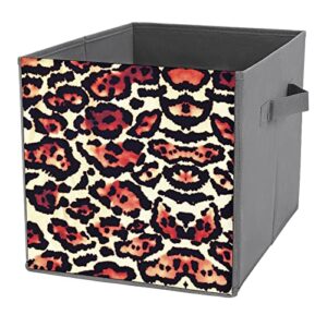 cute animal print storage bin foldable cube closet organizer square baskets box with dual handles