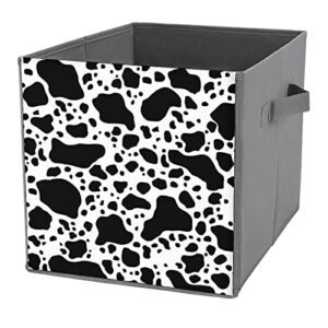 Cow Break Spot Storage Bin Foldable Cube Closet Organizer Square Baskets Box with Dual Handles