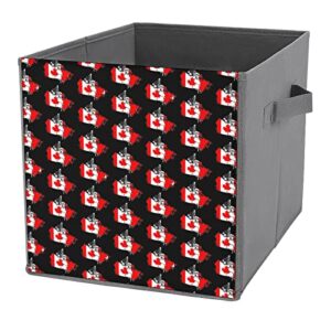 canadian flag map storage bin foldable cube closet organizer square baskets box with dual handles