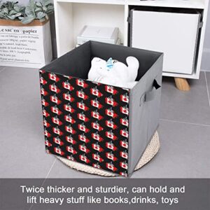 Canadian Flag Map Storage Bin Foldable Cube Closet Organizer Square Baskets Box with Dual Handles