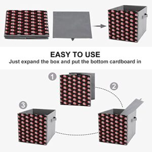 Canadian Flag Map Storage Bin Foldable Cube Closet Organizer Square Baskets Box with Dual Handles