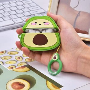 AIRSPO Case for Airpods Pro 2nd Generation 2022, Cute Cartoon Airpod Pro 2 Case for Girls Boys Fashion Soft Silicone Character Protective Skin for AirPods Pro 2 Carrying Case (Avocado-Pro 2)