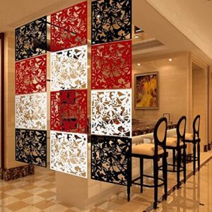 hanging room divider made of pvc, 24 pcs partitions panel screen for decorating bedroom, dining, study and sitting-room, hotel, bar,restaurant, 4 pieces each of black, red, and white