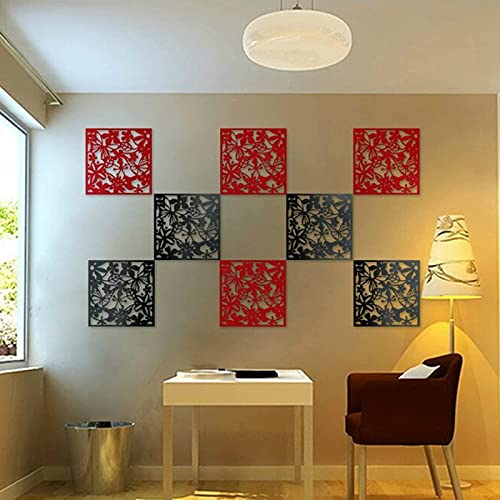 Hanging Room Divider Made of PVC, 24 PCS Partitions Panel Screen for Decorating Bedroom, Dining, Study and Sitting-Room, Hotel, Bar,Restaurant, 4 Pieces Each of Black, Red, and White