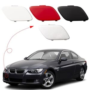 Front Bumper Tow Hook Cover Towing Eye Cap Fit for BMW E92 Coupe E93 Convertible 3-Series 328i 335i 2007 2008 2009 2010 51117187956 (White, Right Passenger Side)