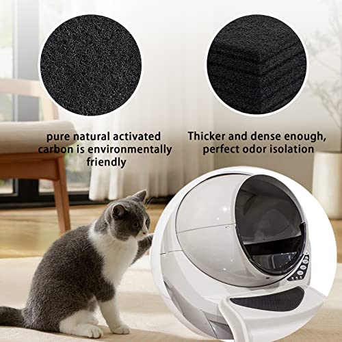 ARTJIANG 6Pack Carbon Filters for Automatic Litter Box 3, 9"×3" Carbon Replacement Filter,Thickened Type Carbon Self Cleaning Cat Litter Box Filters, Activated Carbon Filter,Odor Filters