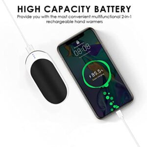 Hand Warmers Rechargeable, 2 in 1 Electric Hand Warmer Reusable with 3 Heating Modes, Portable Pocket Heater 9000mAh Power Bank, Great Gift for Christmas Outdoors, Camping