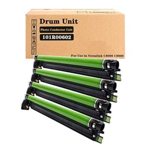 riut c8000 compatible 101r00602 black/color drum unit for xerox versalink c8000 c9000 printer imaging unit, high yield 80,000pages 4pack