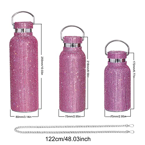 350ml/500ml/750ml Diamond Thermos Bottle 304 Stainless Steel Diamond Bling Insulated Cup for Women Outdoor Traveling Products