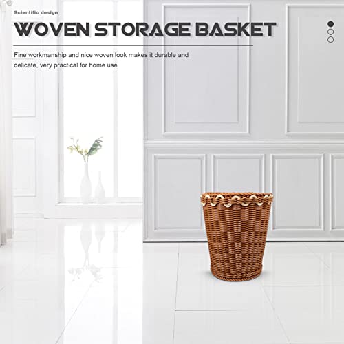 Cabilock Office Garbage Bin Multipurpose Sundries Wastebasket Waste Trash Living Bucket Hyacinth for Rattan Flower Multi-Function Bathroom Finishing Wicker Storage Home Can Pots Basket