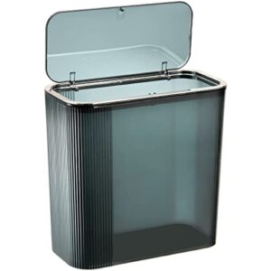 soujoy slim trash can with press lid, 3.5 gallon garbage can, plastic bathroom wastebasket can, rectangular garbage container bin for powder room, bedroom, kitchen, craft room, office