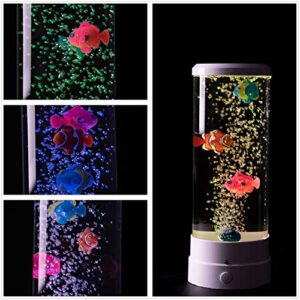 Fish Aquarium Lava Lamp,Multi-Color Jelly Fish Tank Bubbles Lamp,Fake Aquarium Tank Night Light, Lamp for Room Office Desktop, Gift for Kids Girls Aults Boys