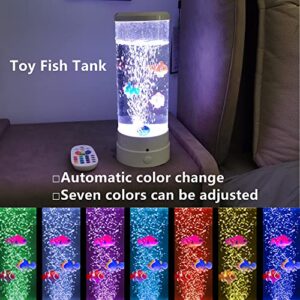 Fish Aquarium Lava Lamp,Multi-Color Jelly Fish Tank Bubbles Lamp,Fake Aquarium Tank Night Light, Lamp for Room Office Desktop, Gift for Kids Girls Aults Boys