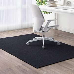 rectangular office chair mat for hardwood floor, non slip computer desk mat for rolling gaming chairs, outdoor rug washable carpet for bedroom/patio/entry/kitchen (black,35x47in)