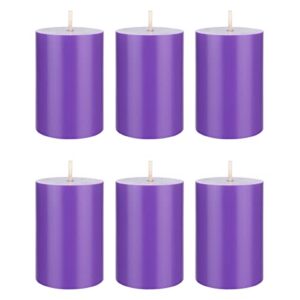 mega candles 6 pcs unscented lavender round pillar candle, hand poured premium wax candles 2 inch x 3 inch, home décor, wedding receptions, baby showers, birthdays, celebrations, party favors & more