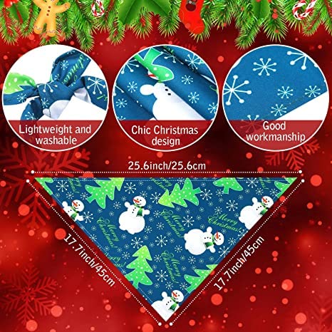 St Nicholas Square Paw Print Stocking with 2 Christmas Themed Pet Bandanas (Bandana Patterns Vary)