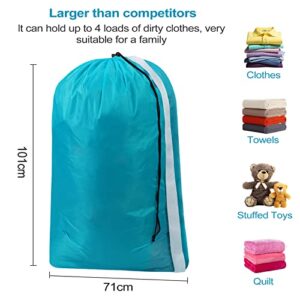 Laundry Bag, Bruvoalon Extra Large Heavy Duty Travel Large Laundry Bag for Traveling, Hold 4 Loads of Laundry, Dirty Clothes Storage Bag, Washer Dryer Safe for College Students (2 Pack, Blue & Gray)