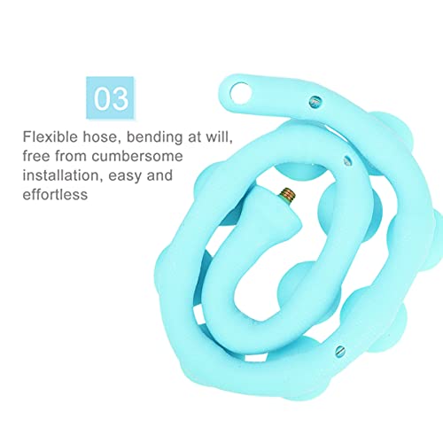 Mikikit Wall Flexible Home Holder,Lazy Tile, Stand Mount Desk for Support, Cup Sky- Blue Support Living Stents Clamp Motorcycle Worm Suction,Suction Kitchen Phone Room Sky-Blue Pillar