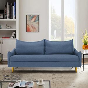 hdxdkog loveseat sofa, 67'' mid century modern small love seats furniture comfy couch for living room, upholstered 2 seater sofa for small apartment (navy blue)