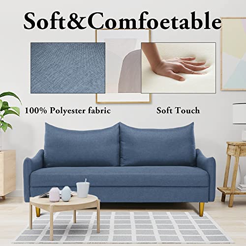 Hdxdkog Loveseat Sofa, 67'' Mid Century Modern Small Love Seats Furniture Comfy Couch for Living Room, Upholstered 2 Seater Sofa for Small Apartment (Navy Blue)