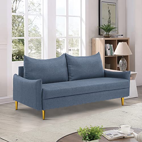 Hdxdkog Loveseat Sofa, 67'' Mid Century Modern Small Love Seats Furniture Comfy Couch for Living Room, Upholstered 2 Seater Sofa for Small Apartment (Navy Blue)