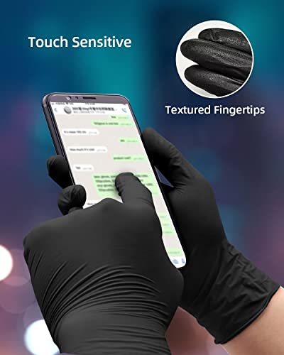 Glovary Black Cooking Gloves Disposable Latex and Powder Free Nitrile Glove Large 6 Mil, 100 Count, Hair Dye Cleaning, Food Grade Handling Service Gloves