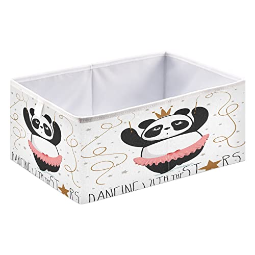 Kigai Panda Dancer Cube Storage Bins - 11x11x11 In Large Foldable Storage Basket Fabric Storage Baskes Organizer for Toys, Books, Shelves, Closet, Home Decor