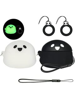 2 packs cute luminous ghost face for airpods pro 2nd generation case cover 2022 released silicone accessories set kit for airpods pro 2 gen charging case, cartoon 3d funny for airpods pro 2 case