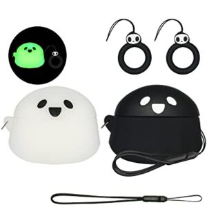 2 Packs Cute Luminous Ghost Face for AirPods Pro 2nd Generation Case Cover 2022 Released Silicone Accessories Set Kit for AirPods Pro 2 Gen Charging Case, Cartoon 3D Funny for AirPods Pro 2 Case