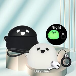 2 Packs Cute Luminous Ghost Face for AirPods Pro 2nd Generation Case Cover 2022 Released Silicone Accessories Set Kit for AirPods Pro 2 Gen Charging Case, Cartoon 3D Funny for AirPods Pro 2 Case