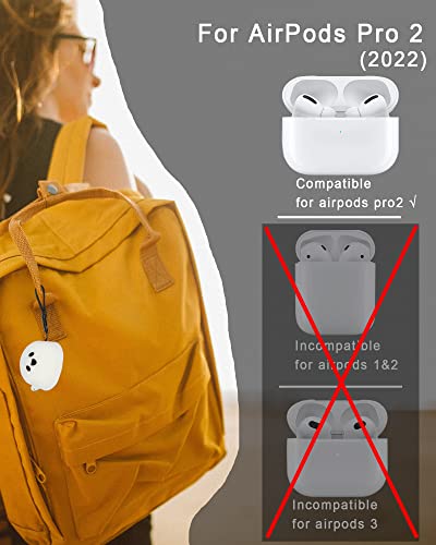 2 Packs Cute Luminous Ghost Face for AirPods Pro 2nd Generation Case Cover 2022 Released Silicone Accessories Set Kit for AirPods Pro 2 Gen Charging Case, Cartoon 3D Funny for AirPods Pro 2 Case