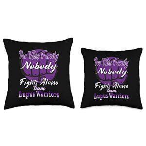 Lupus Awareness Products Lupus Awareness Warriors Fighter Family Support Fights Throw Pillow, 16x16, Multicolor