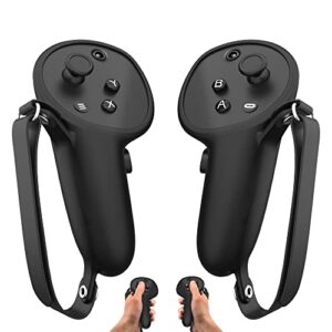 controller grip cover compatible with quest pro accessories dobewingdelou silicone grips strap cover protector with knuckle straps black