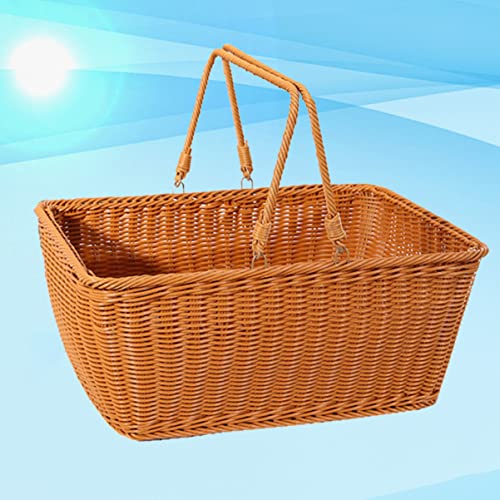 Alipis Sundries Flower S Shape Store Shopping Bincookie Lid with Party Wicker Wine Light Practical Woven Vase Organizer Bags Household and Willow Bamboo Candy Vegetable Bin Easter Bread