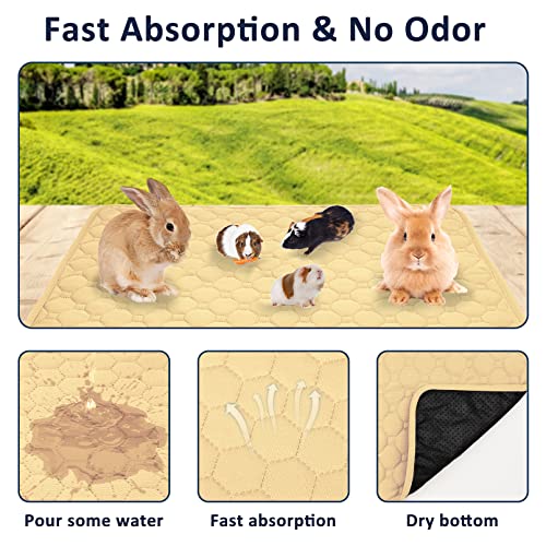 Fhiny 2 PCS Guinea Pig Cage Liner, 39'' x 27'' Reusable Guinea Pig Bedding Washable Small Animal Pee Pads Waterproof Cage Liners for Guinea Pigs Rabbits Ferrets Chinchillas Hedgehogs