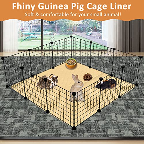 Fhiny 2 PCS Guinea Pig Cage Liner, 39'' x 27'' Reusable Guinea Pig Bedding Washable Small Animal Pee Pads Waterproof Cage Liners for Guinea Pigs Rabbits Ferrets Chinchillas Hedgehogs